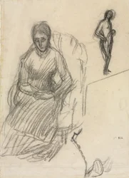 Studie von Madame Marie Cantacuzène; Studie einer stehenden weiblichen Aktfigur, um 1883