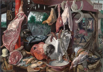 Fleischerladen mit Flucht nach Ägypten