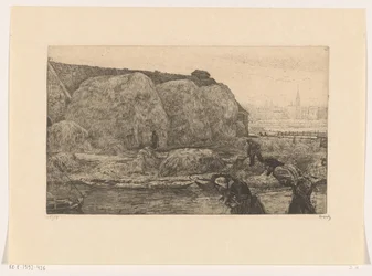 Bauernhof mit Heuschobern am Jaagpad in Amsterdam