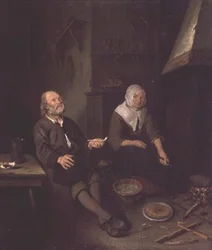 Älteres Paar in ihrer Küche
