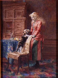 Junges Mädchen mit einer Katze