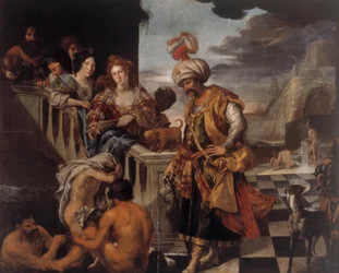 Baden in einem orientalischen Hafen
