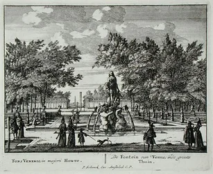 Der Venusbrunnen in einem großen Garten, aus 