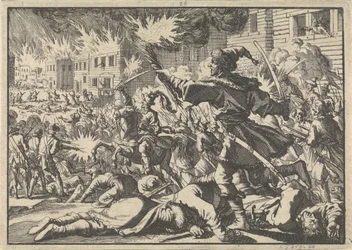 Straßenkämpfe in Moskau zwischen Russen und Polen im Jahr 1611, 1698