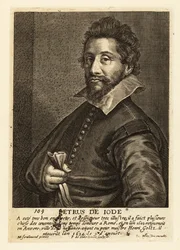 Porträt von Pieter de Jode der Ältere, flämischer Kupferstecher, Zeichner, Verleger und Maler