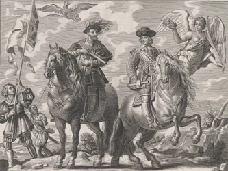 Tafel 20: Karl V. und Ferdinand zu Pferd, aus Guillielmus Becanus