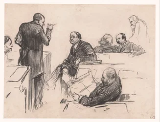 Parlamentsmitglieder Mr. H.C. Verniers van der Loeff, Mr. A.J.W. Farncombe Sanders, Mr. G.M. van der Linden, J. Willink und Jhr. Mr. Ruys van Beerenbroek