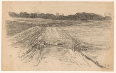 Landweg durch das offene Feld