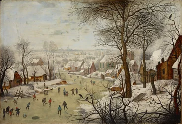 Winterlandschaft mit einer Vogelfalle