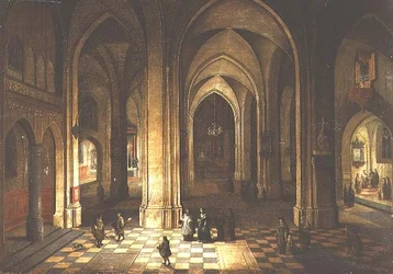 Kircheninneres bei Nacht