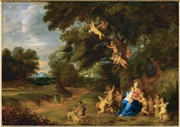 Heilige Maria mit dem Jesuskind, Johannes dem Täufer und Engeln