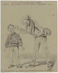 Vater und Sohn (Ein Bengel von seinem Papa beim Schulschwänzen erwischt)