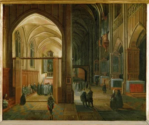 Abendmesse in einer gotischen Kirche