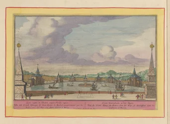 Großer Teich mit Schiffen in den Gärten des Palacio del Buen Retiro in Madrid