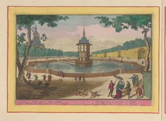 Kleiner Teich in den Gärten des Palacio del Buen Retiro in Madrid