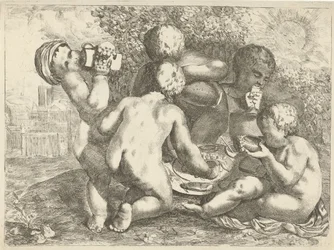 Bacchanal mit fünf Putti