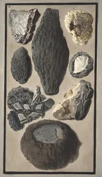 Proben von vulkanischem Material, aus 