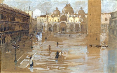 Venedig, Markusplatz. Gemälde von Fragiacomo