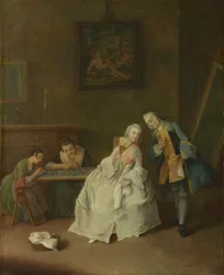 Eine Dame empfängt einen Kavalier, 1747-1755