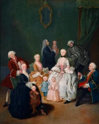 Familienporträt. Gemälde von Pietro Longhi (1702-1785) um 1752. Venedig, Ca
