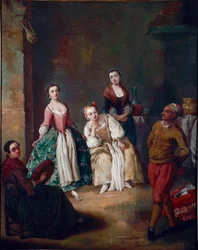 La forlane (La furlana), ein beliebter Tanz aus der Region Venedig. 1750. Maße: 62 x 51 cm. Ca