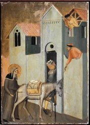 Der Heilige bringt Ziegel, um ein neues Kloster in Florenz zu bauen (Detail)