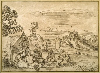 Landschaft mit zeltenden Zigeunern