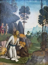 Der reuige heilige Hieronymus mit dem Jesuskind und dem heiligen Johannes dem Täufer als Kind
