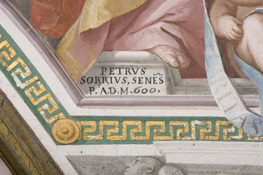 Künstler-Signatur, Die Krönung der Jungfrau Maria (Fresko) (Detail)