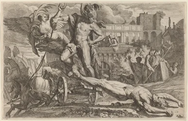 Achilles schleppt den Körper von Hector