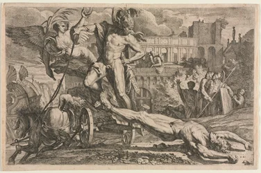 Achilles schleppt den Körper von Hector