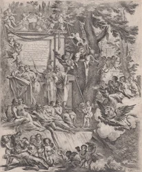 Eine Allegorie zu Ehren der Ankunft von Kardinal Franciotti als Bischof von Lucca, 1637