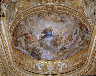 Mariä Himmelfahrt Fresko von Pietro da Cortona (1596-1669) 1652 Rom, Chiesa di Santa Maria in Vallicella Italien
