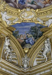 Die Sala di Apollo (Detail des Pendentifs mit den Musen Thalia und Clio)