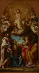 Christus in Herrlichkeit mit den Heiligen Celsus, Julian, Marcionilla und Basilissa