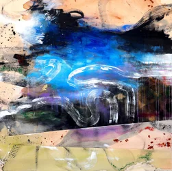 Abstrakter blauer Fluss