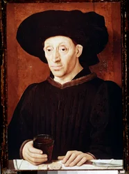 Porträt des Mannes mit dem Weinglas