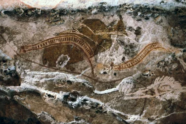 Aborigines-Felsmalerei, Ubirr-Höhlen, Kakadu-Nationalpark, Australien