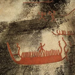 Figuren auf einem Boot, ca. 1000 v. Chr.