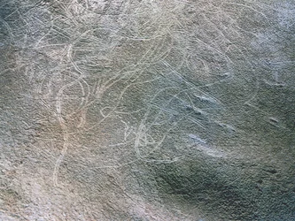 Umrissbilder von menschlichen weiblichen Figuren und Mammuts, Paläolithikum (ca. 40000-12000 v. Chr.)