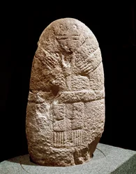 Vorgeschichte: Statuette Menhir. Steinzeit, Neolithikum. Saint Germain en Laye, Museum für Nationalantiquitäten