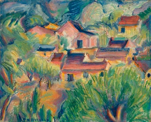 Häuser und Landschaft, ca. 1918