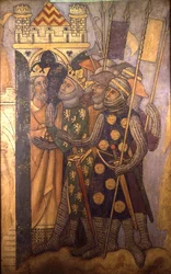 Joab und Abner, Rekonstruktion eines Wandgemäldes ursprünglich in der Painted Chamber des Palace of Westminster