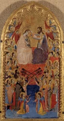 Altarbild der Krönung der Jungfrau von Puccio di Simone, genannt Meister des Fabriano-Altars
