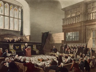 Gerichtshof des Schatzamtes, Westminster Hall, aus 