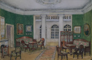 Bühnenbild für die Oper Eugen Onegin von P. Tschaikowski, 1900er