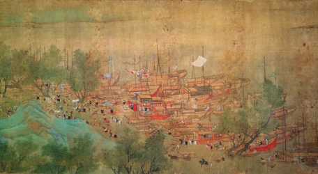 Kaiser Kang Shis Tour durch Kiang-Han im Jahr 1699, nach Chaio Ping Chen (1661-1722)
