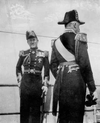 Kommodore Keppel mit dem Herzog von Connaught, 1908