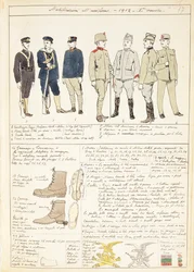 Uniformvariationen des Königreichs Italien, Farbtafel von Quinto Cenni