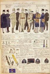 Uniformvariationen des Königreichs Italien, Farbtafel von Quinto Cenni